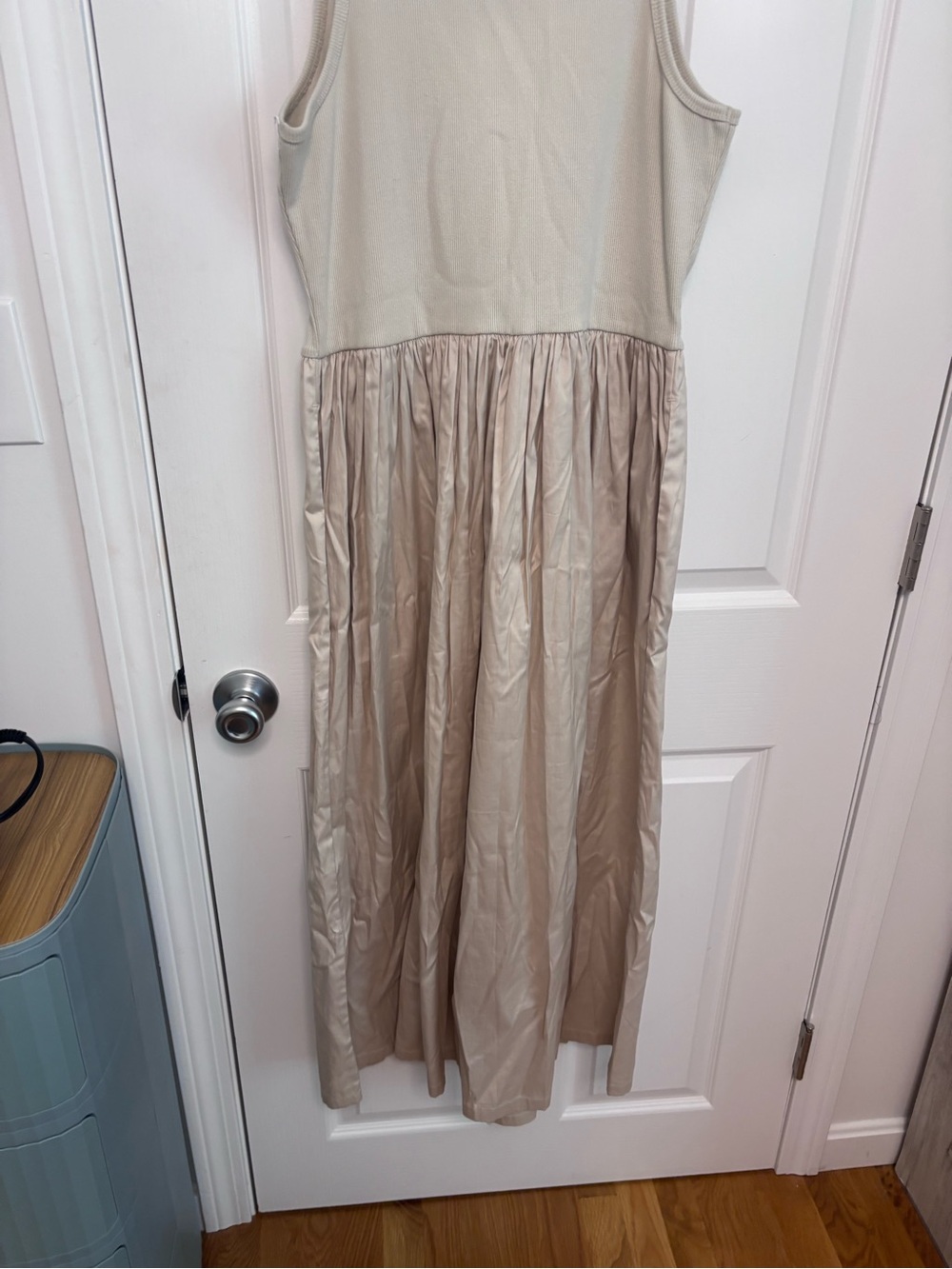 Nordstrom Beige Tank Bodice Satin Skirt Dress - Picture 12 of 12